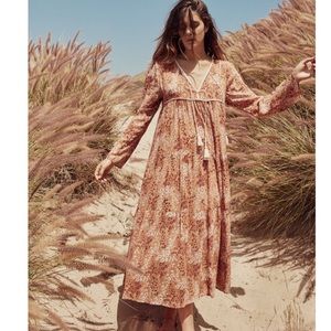 Christy Dawn Paloma Dress Midi Rust Floral XS/S